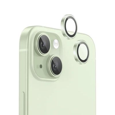 Anank iPhone 15/15 Plus AR Aluminium lens Guard, Light Green(Lens Protector)