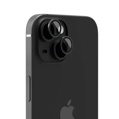 Anank iPhone 15/15 Plus AR Aluminium lens Guard, Black(Lens Protector)