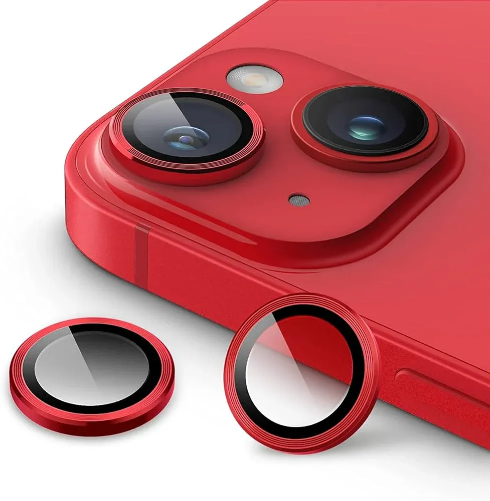 Anank iPhone 14/14 Plus AR Circle lens Guard Lens Protector, Red