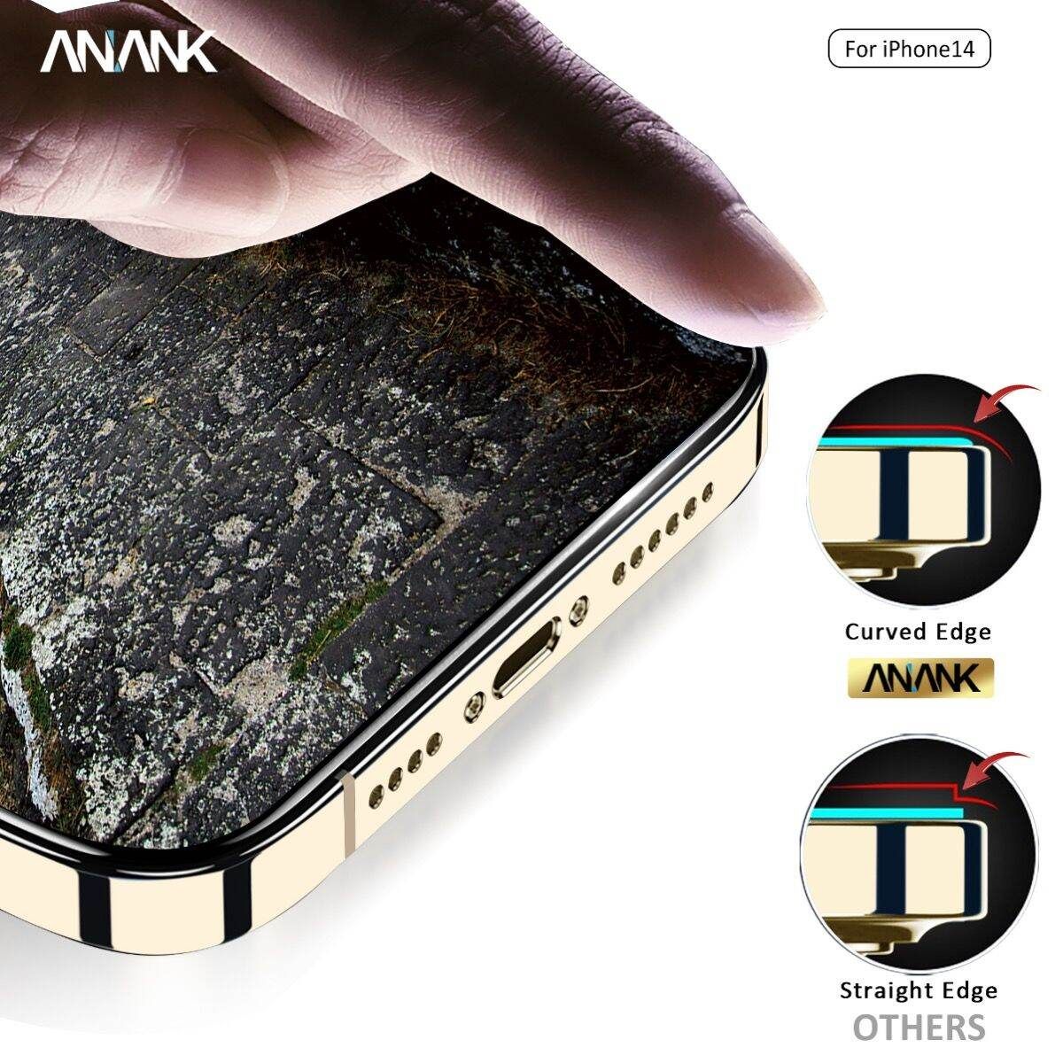 Anank iPhone 14 3D Curve Full Glass, Clear (Screen