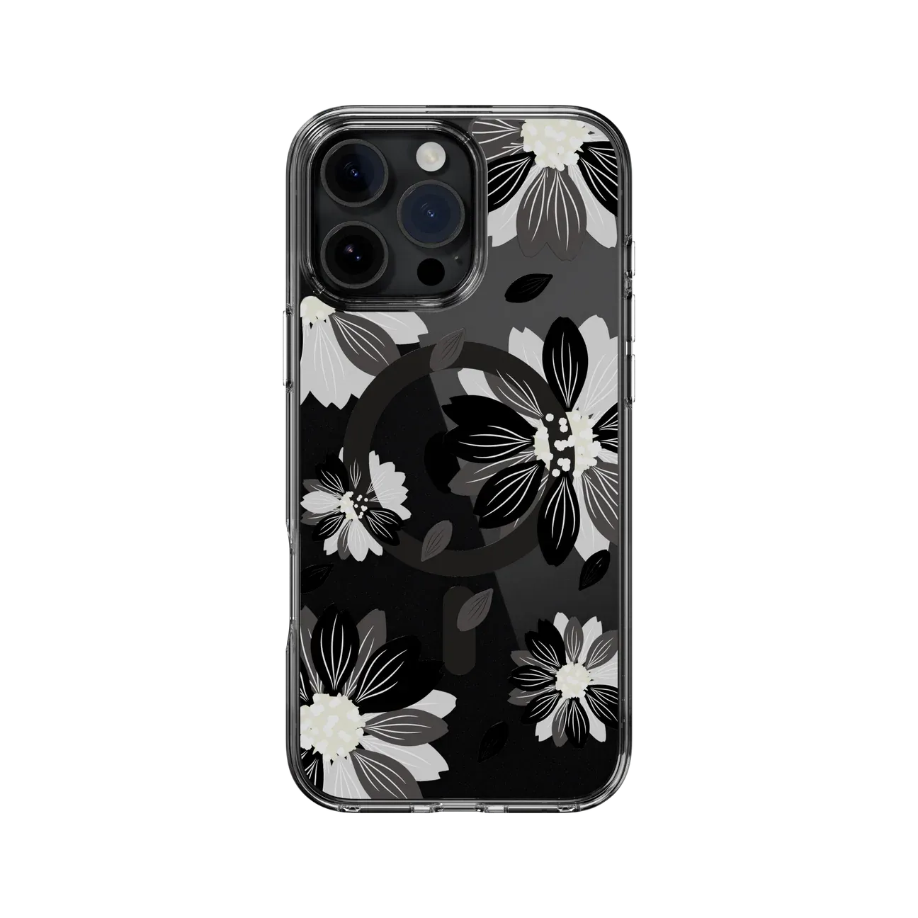 SwitchEasy iPhone 16 Pro Max Style M Pattern Shockproof, Black Flower