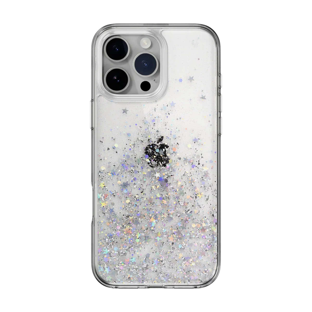 SwitchEasy iPhone 16 Pro Starfield 3D Glitter Shockproof Case, Transparent