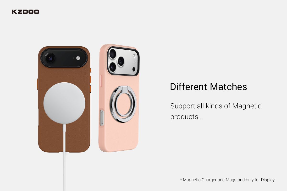 Kzdoo iPhone 17 Pro Mag Noble Case, White