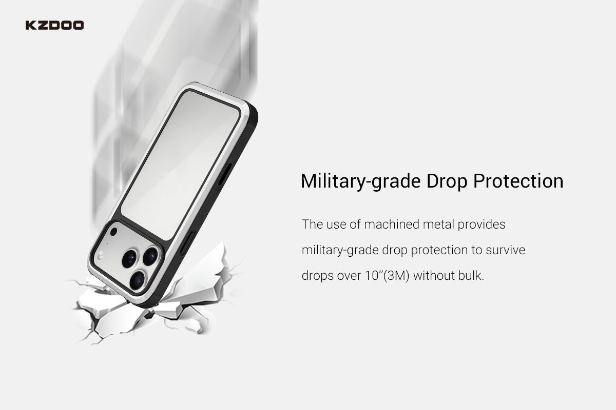 Kzdoo iPhone 17 Pro Max Mag Ares Case, Silver