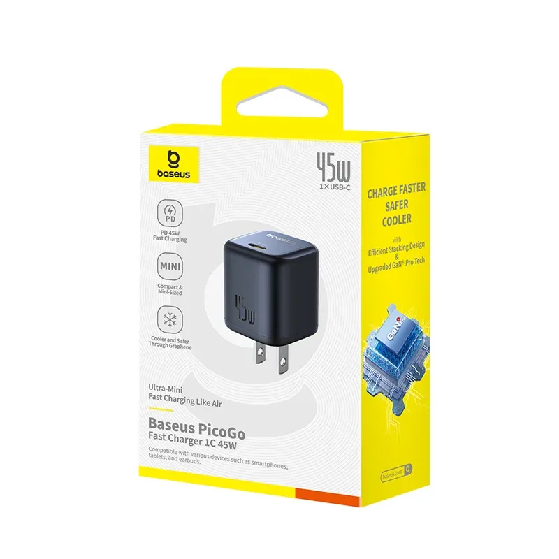 Baseus PicoGo Charger PD 45W 1C, Black