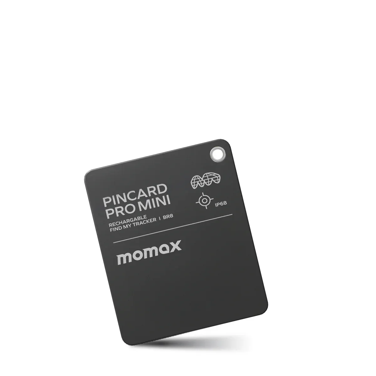 Momax BR8D Pincard Pro Mini Rechargeable Find My Mini Locator, Blak