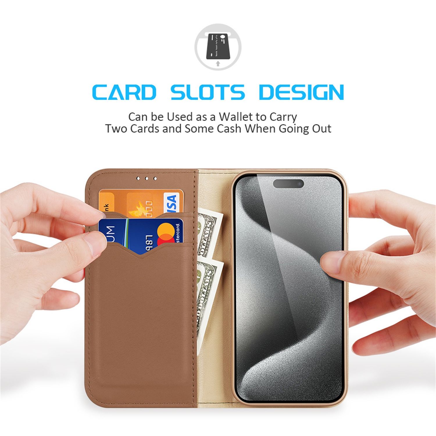 DuxDucis iPhone 15 Pro Hivo, Brown