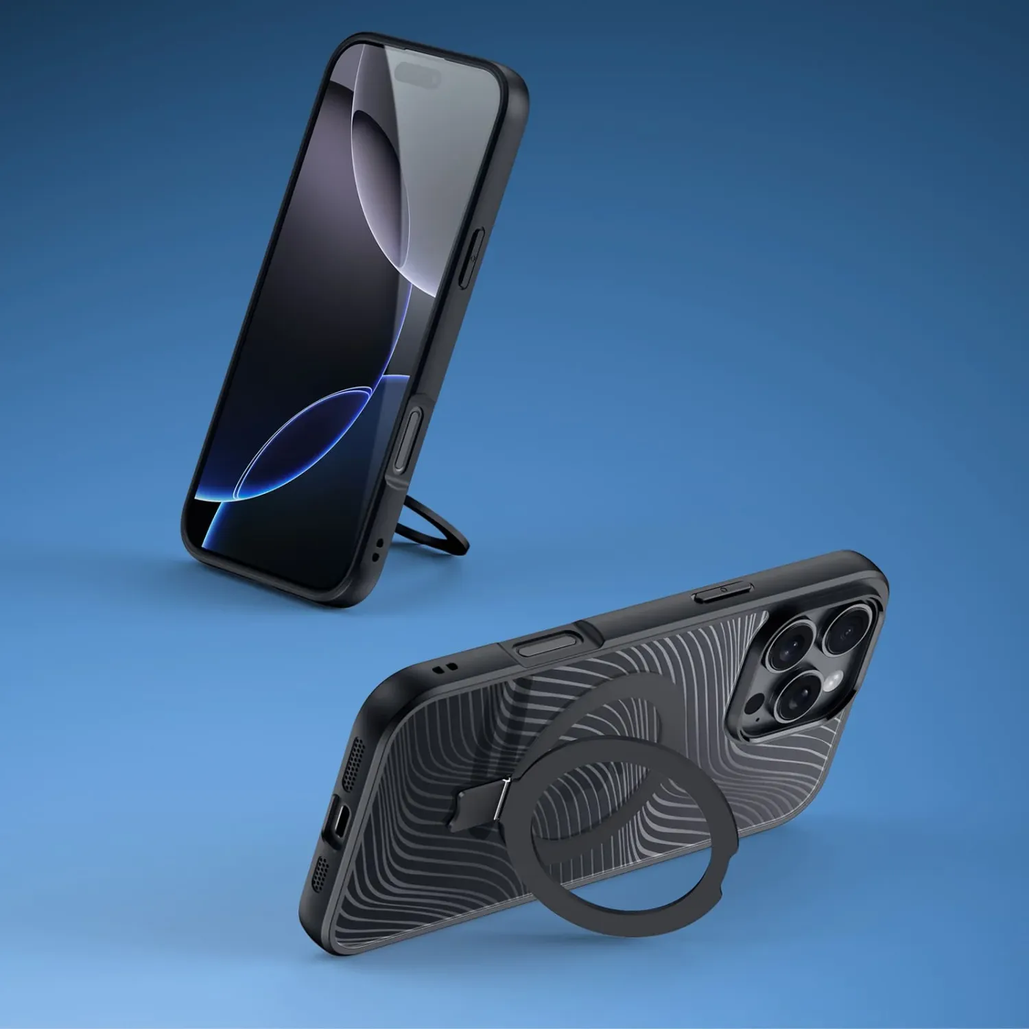 DuxDucis iPhone 16 Pro Aimo with Magnetic Stand, Black