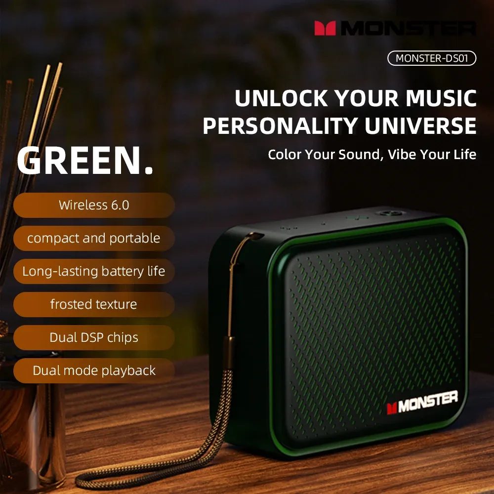 Monster Soudbase DS01 Portable Bluetooth Speaker, Green