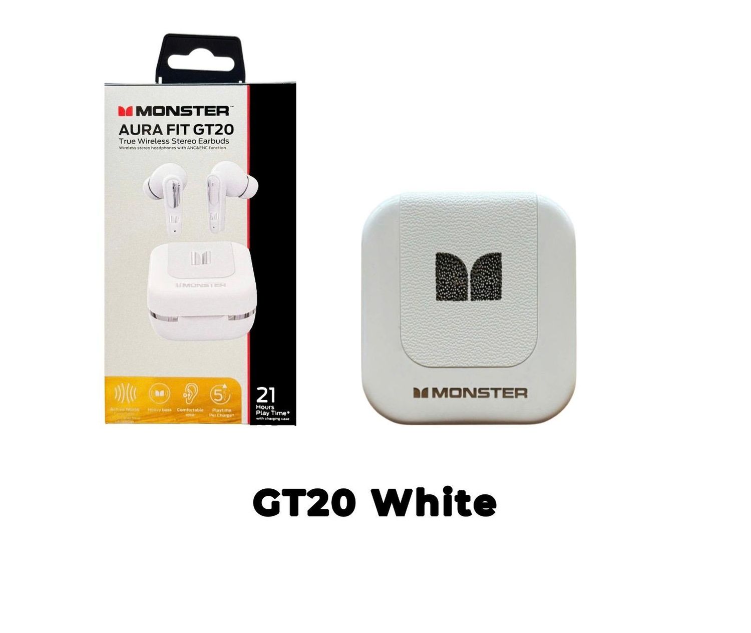 Monster GT20 Aura Fit True Wireless Stereo Earbuds, White