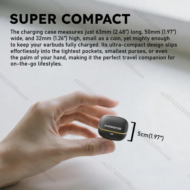 Monster GT19 Aura Fit True Wireless Stereo Earbuds, Black