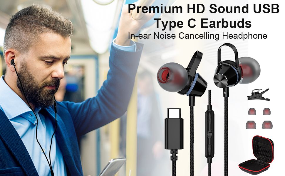 Monster SG11 Airmars Type-C Semi in Ear Stereo Wired Headphones, Black