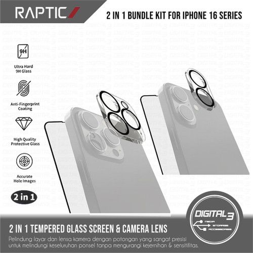 X-Doria iPhone 14 Raptic 2 in 1 Tempered Glass Bundle ki
