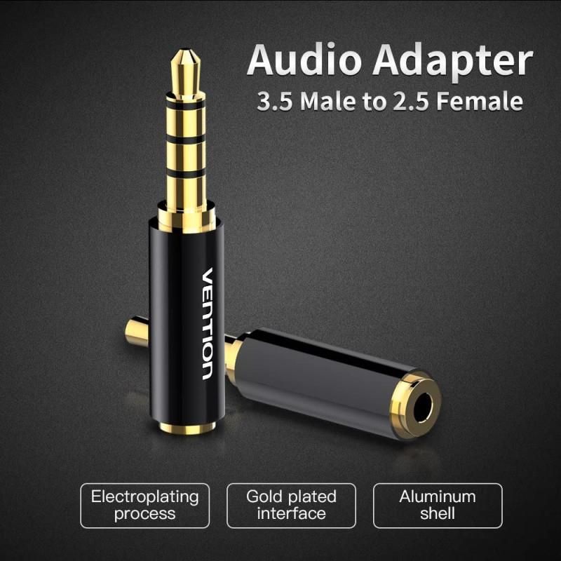 Vention Audio Adapter 2.5mm Female to 3.5mm Male, Black