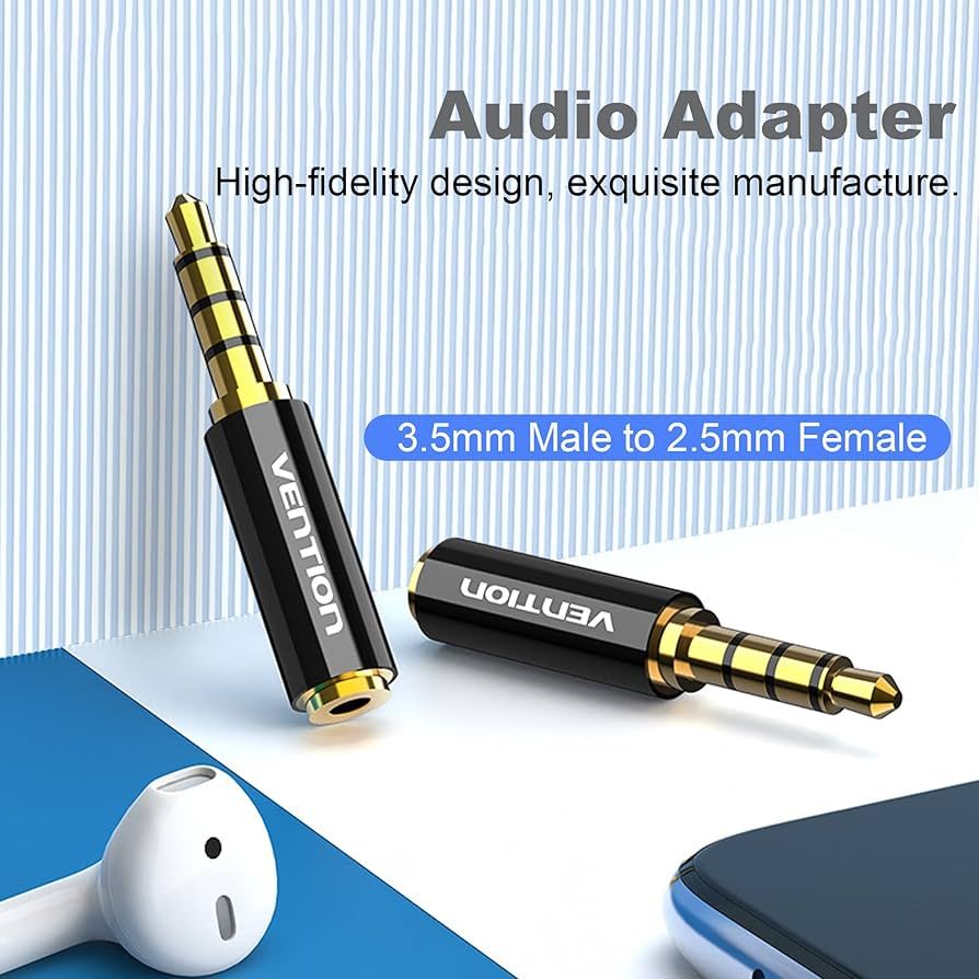 Vention Audio Adapter 2.5mm Female to 3.5mm Male, Black