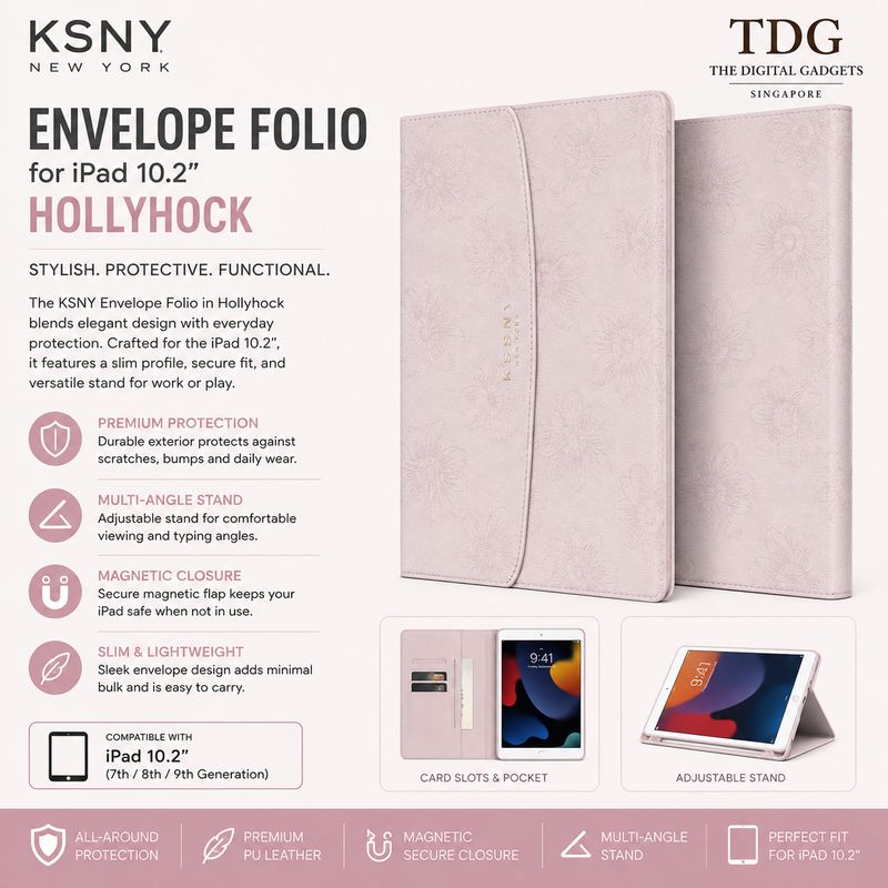 KSNY Envelope Folio - iPad10.2 Hollyhock