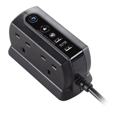 Masterplug 13A 4 Socket + 2 USB (2.1) Surged, Matt UP: S$99