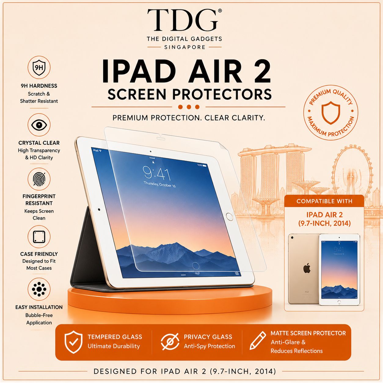 Comma iPad Air 2 Crystal Clear Film