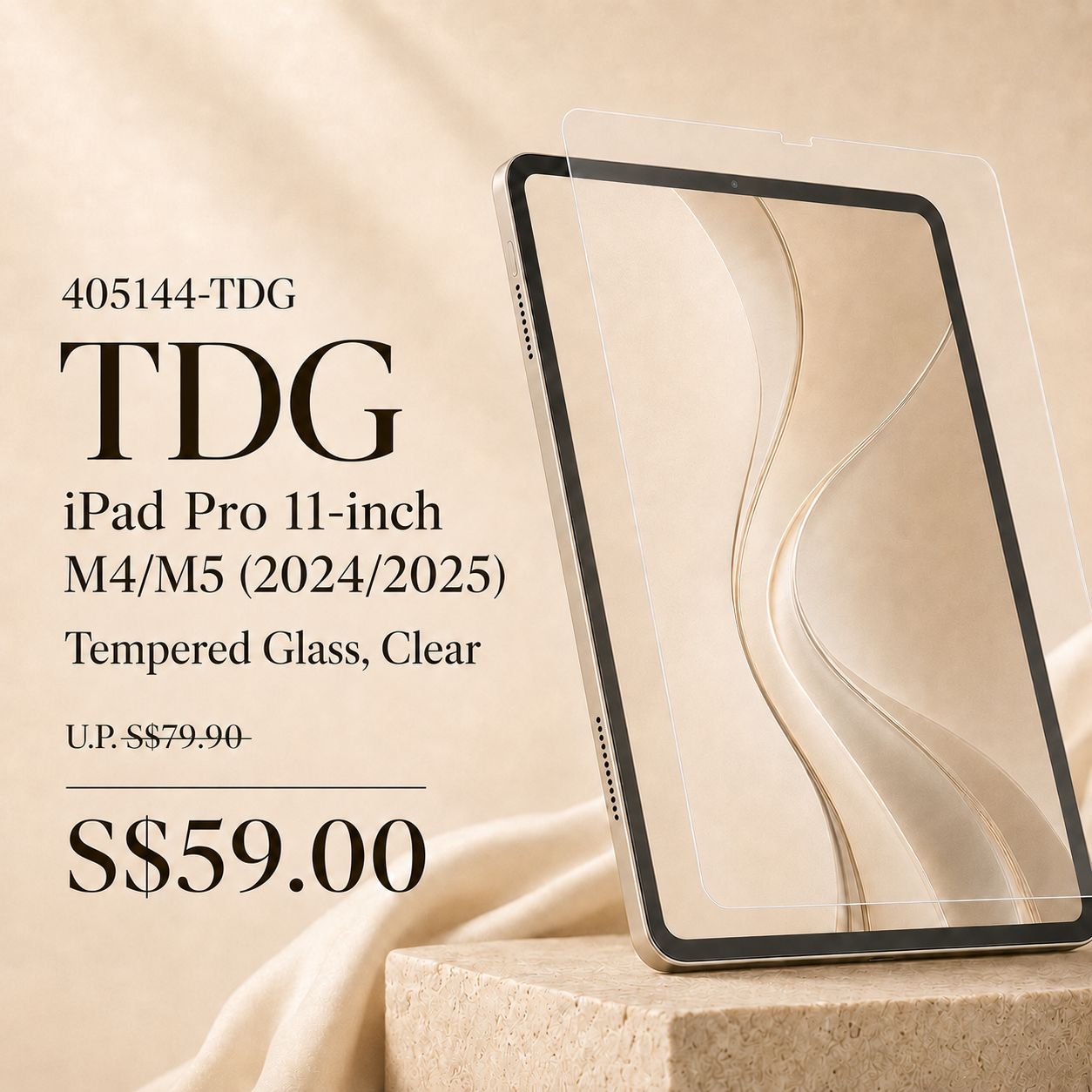 TDG iPad Pro 11-inch M4/M5 Tempered Glass, Clear