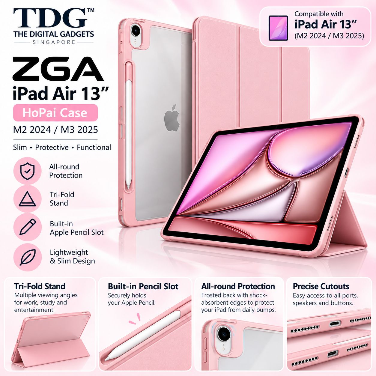 ZGA iPad Air 13 2024 HoPai Pink