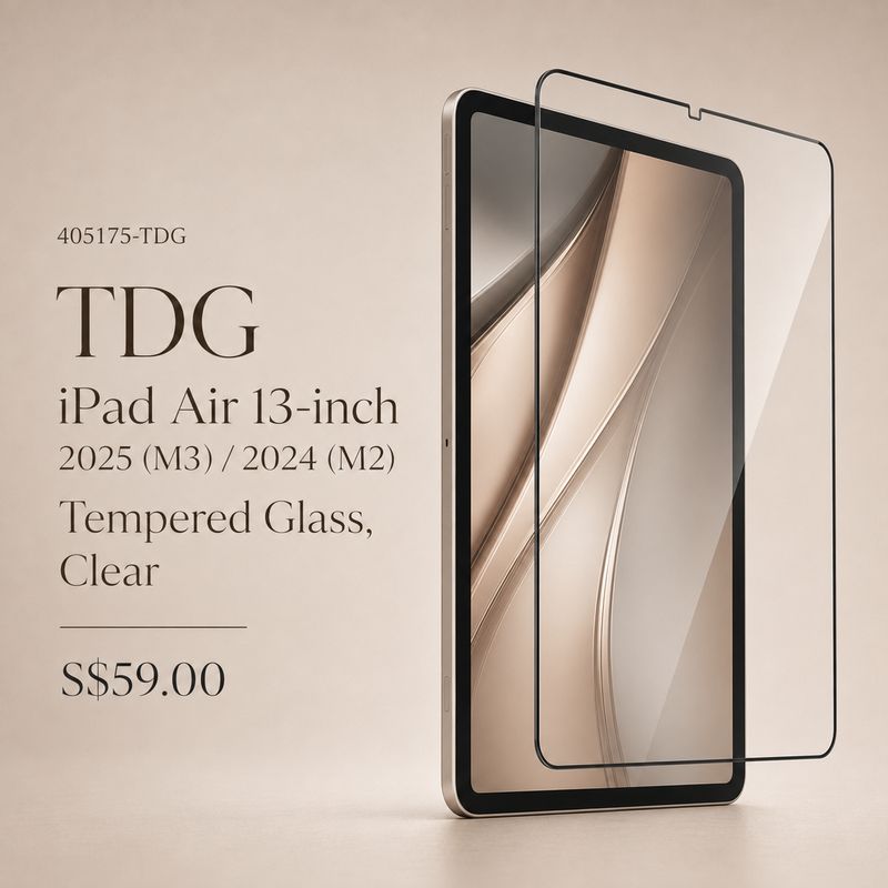 TDG iPad Air 13inch, 2025 (M3)/2024 (M2) T.Glass, Clear