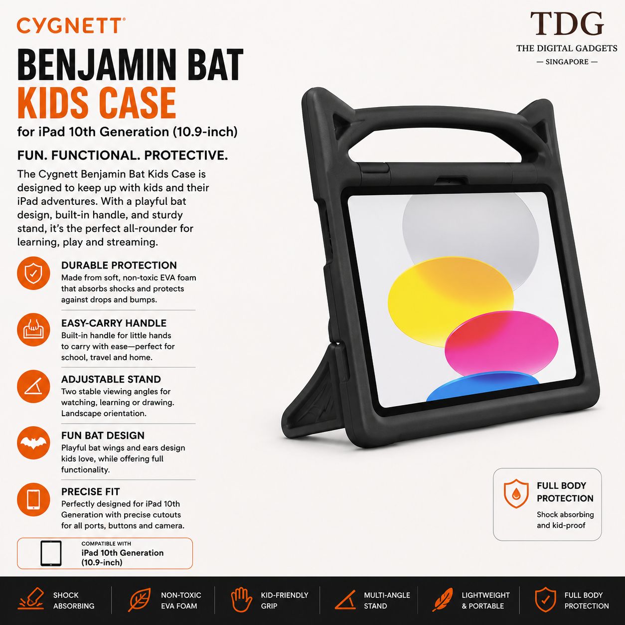 Cygnett Benjamin Bat Kids Case - iPad 10th