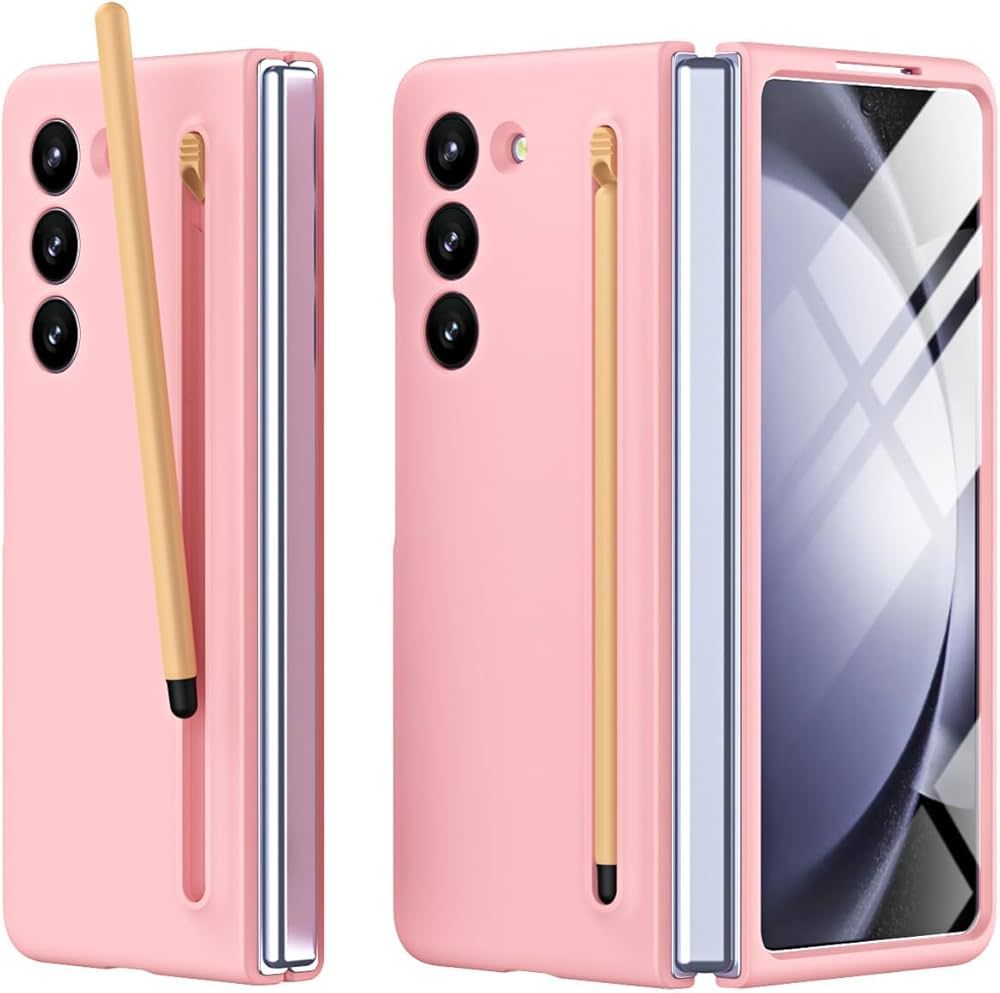 TDG Samsung Galaxy Z Fold 6 Case with Pencil Holder, Pink