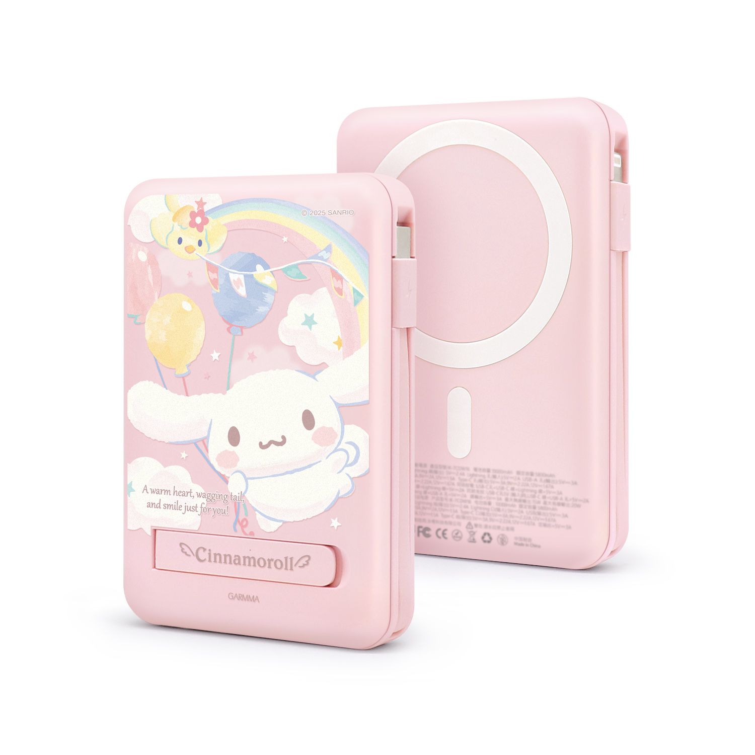 Sanrio 5in1 Magnetic Wireless Power Bank 10,000mAh, Hello Kitty Desert Party