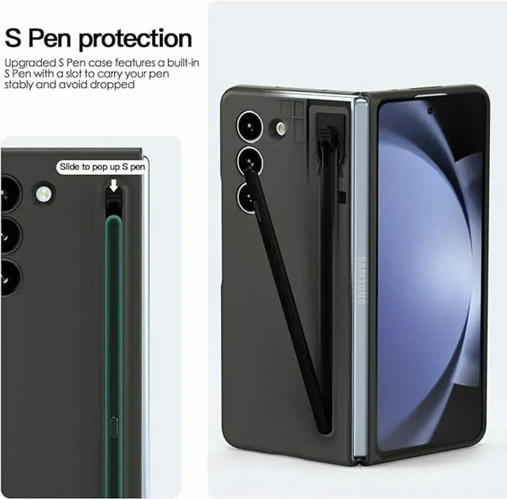 TDG Samsung Galaxy Z Fold 6 Case with Pencil Holder, Black