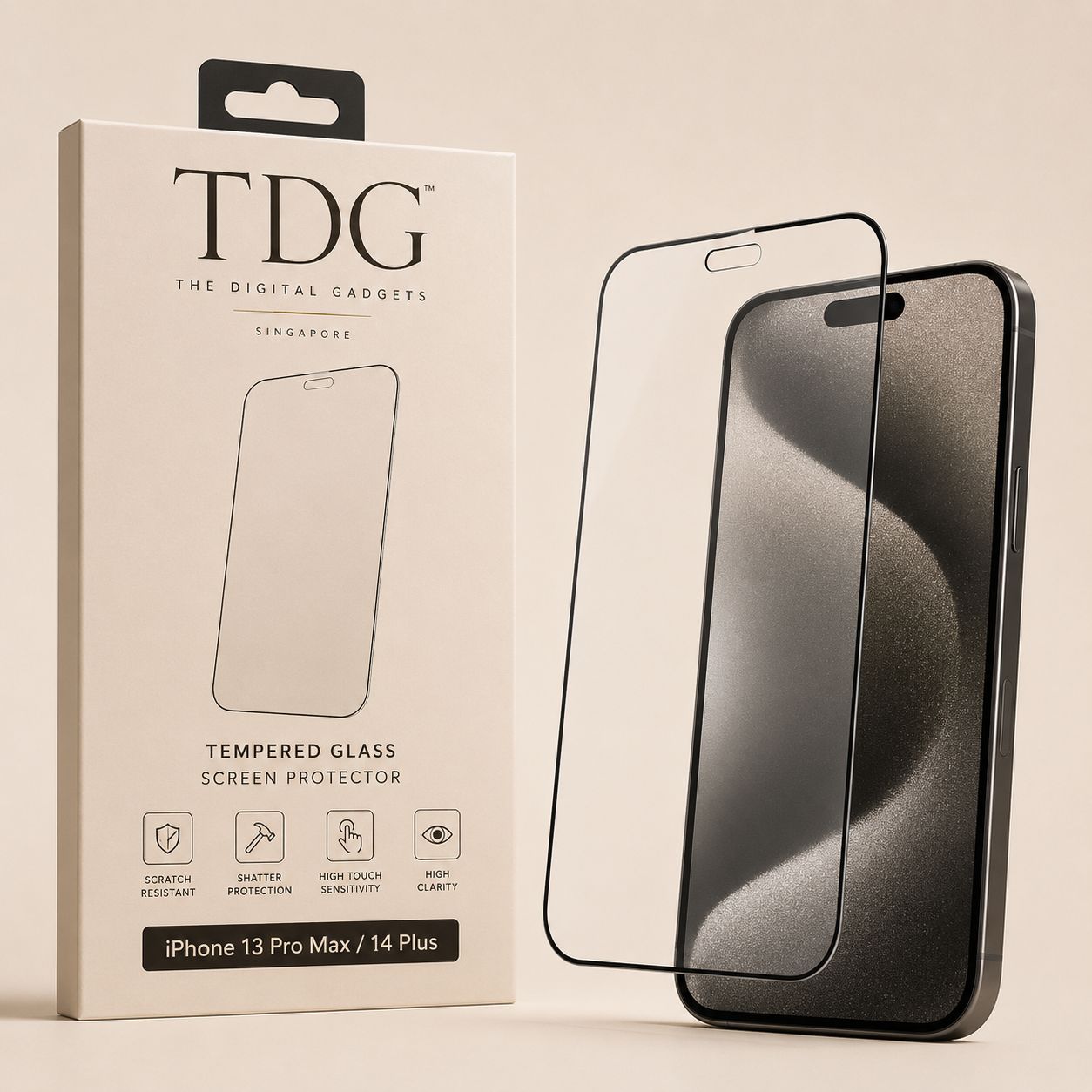 TDG iPhone 13 Pro Max / 14 Plus Tempered Glass