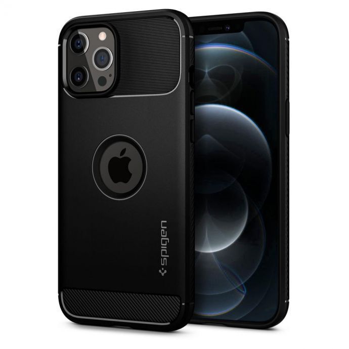 Spigen iPhone 12 Pro Max Rugged Armor, Matte Black