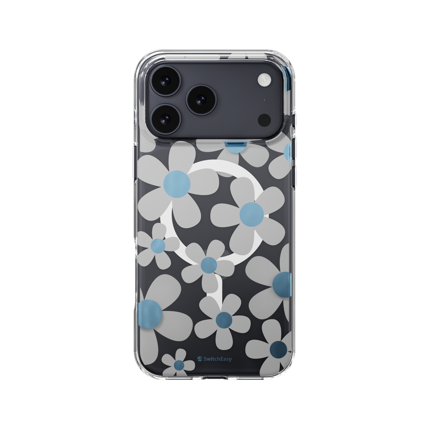 SwitchEasy iPhone 17 Pro Max Fleur M 3D Patterned, Blue Gray