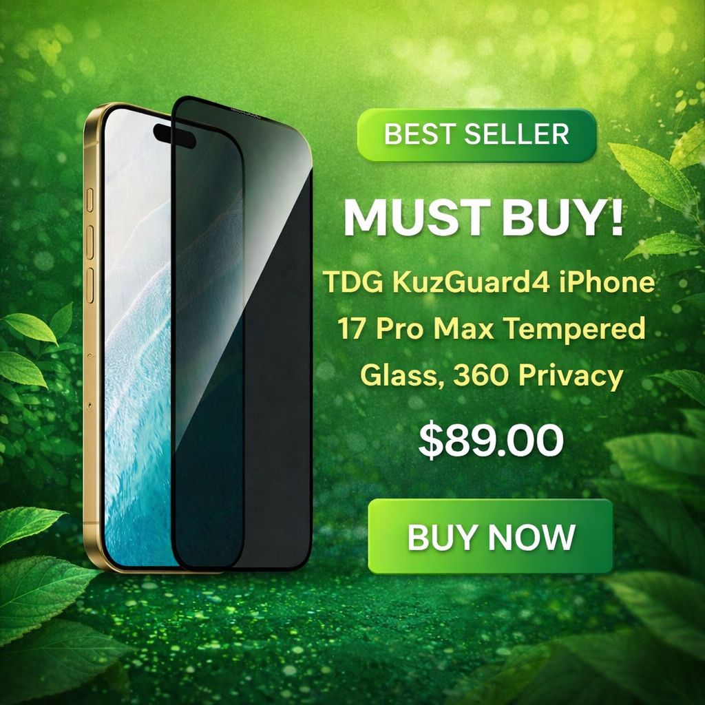 TDG KuzGuard4 iPhone 17 Pro Max Tempered Glass, 360 Privacy