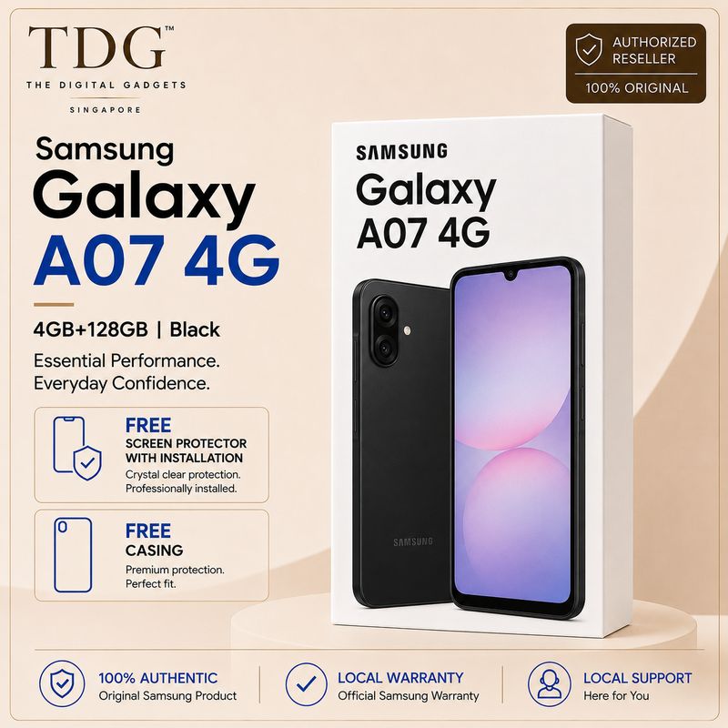 Samsung Galaxy A07 4G Handphone 4GB+128GB, Black