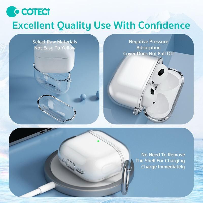 COTECi AirPods 4 Crystal Case – Transparent Black