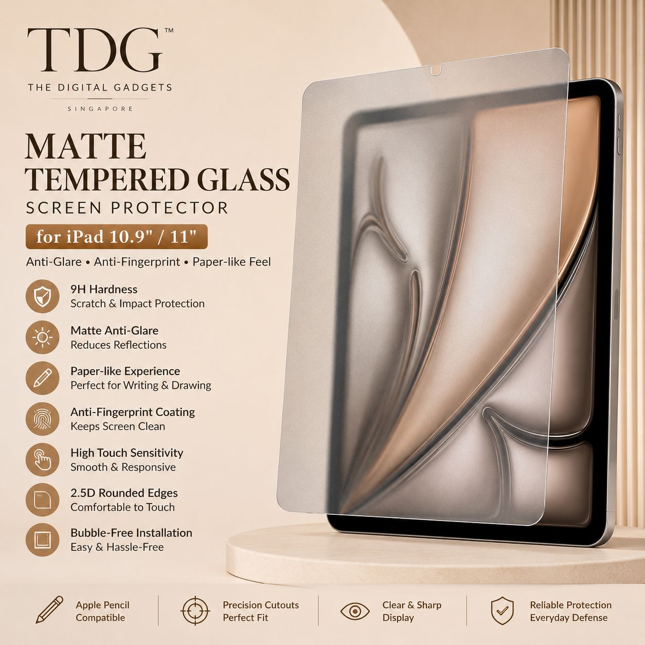 TDG iPad 10.9 (A14 2022)/11 (A16 2025) T.Glass, &amp;nbsp;Anti-Blue