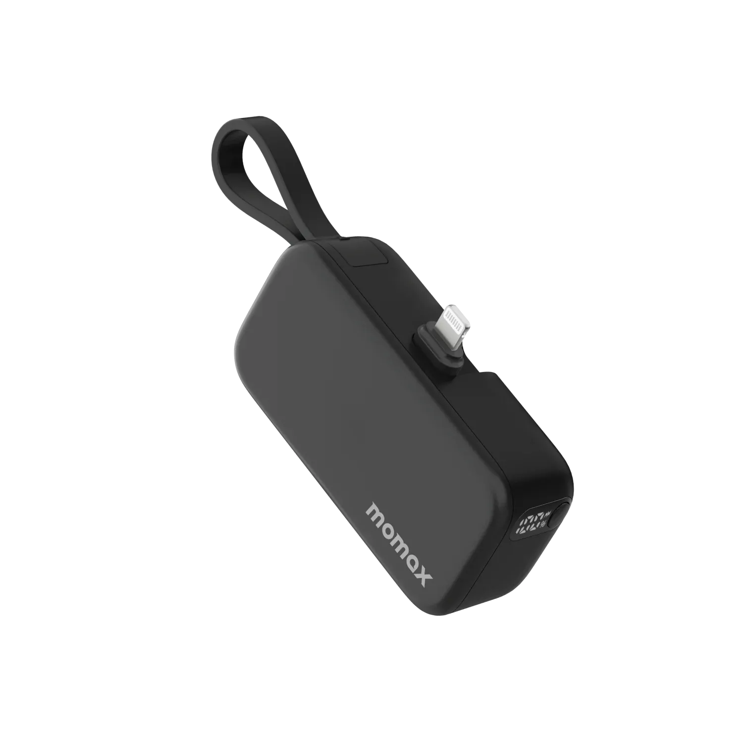 Momax 3-in-1 Mini Power Bank with USB-C Plug 5000mAh, Black