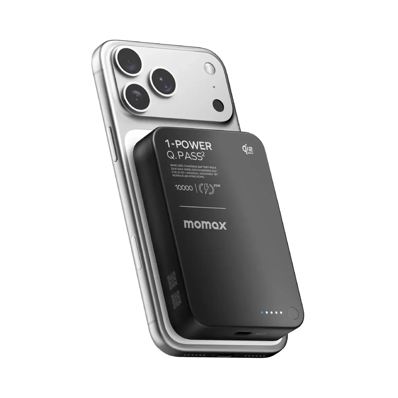 Momax Ultra+ Power Bank 20000mAh with USB-C Cable, Black