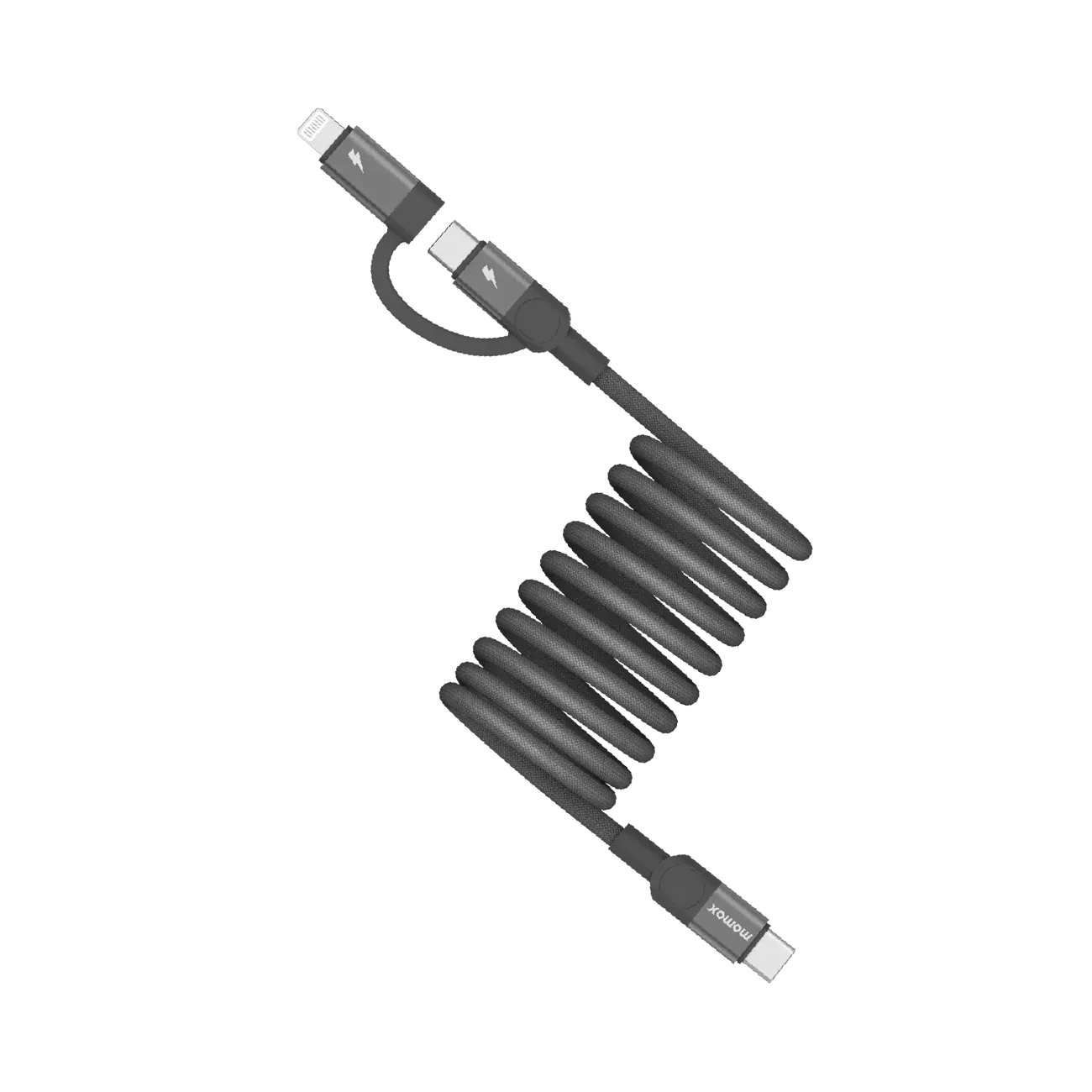 Momax DL58D Mag.Link 2-in-1 USB-C to C &amp; Lightning Magnetic Cable, 1M Black