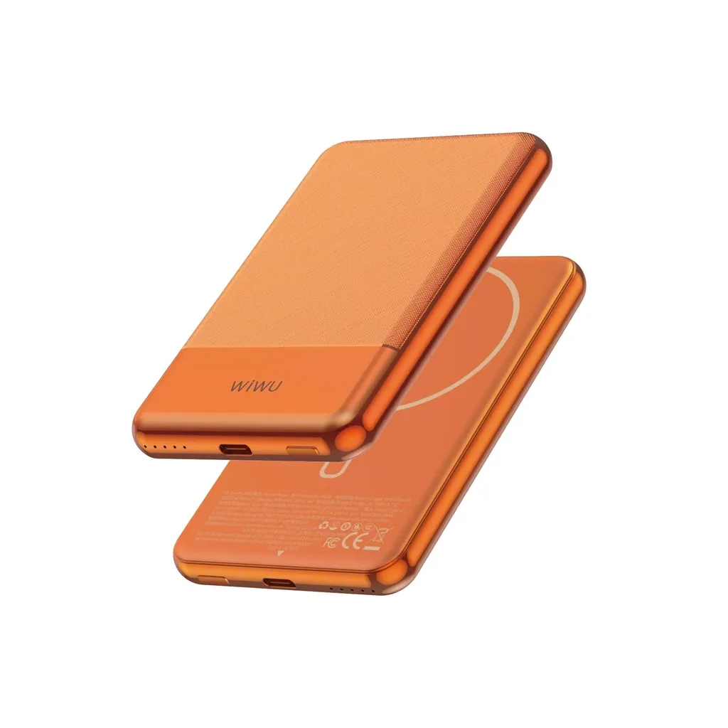 WiWU P088 Silver Seraph Alloy Unibody Power Bank 5000mAh, Orange