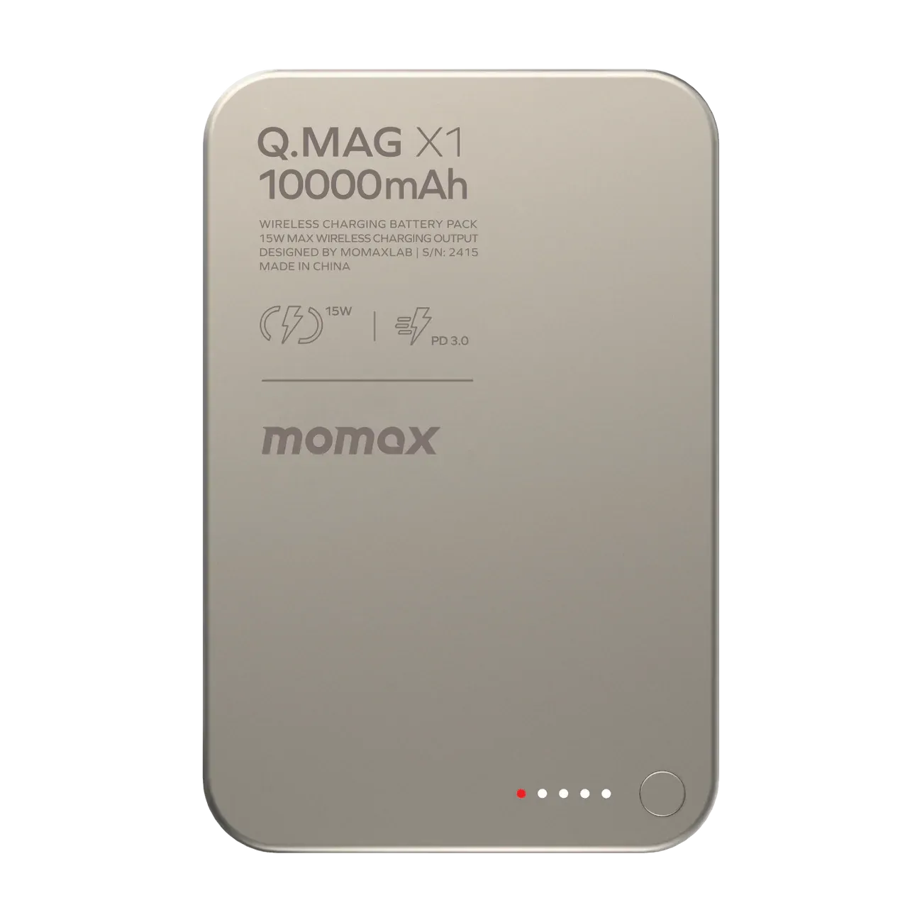 Momax X Magnetic Wireless Power Bank 10000mAh, Desert Gold