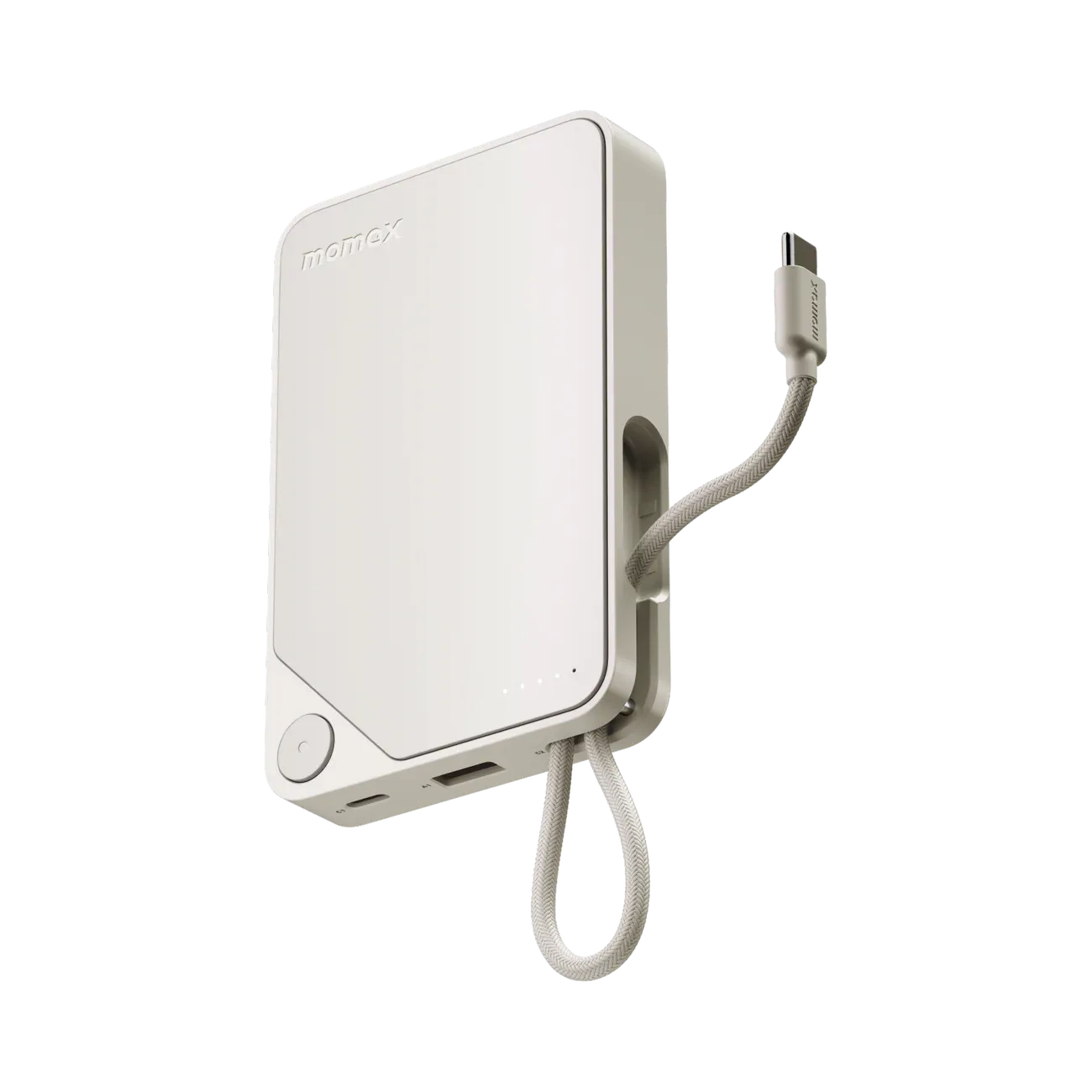 Momax X Power Bank 10000mAh with USB-C Cable, White