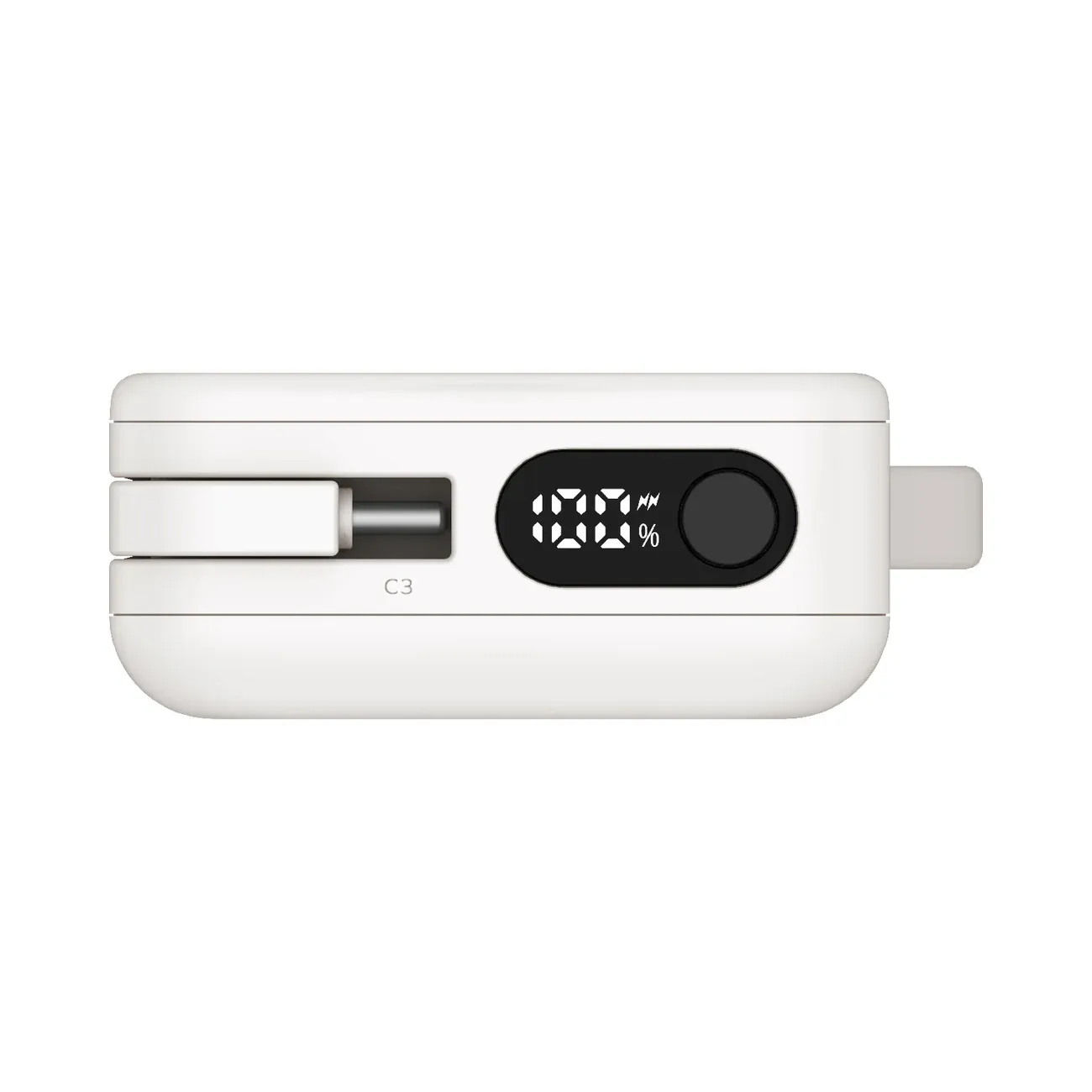 Momax Vital Power Bank 10000mAh with Dual USB-C Cable, White