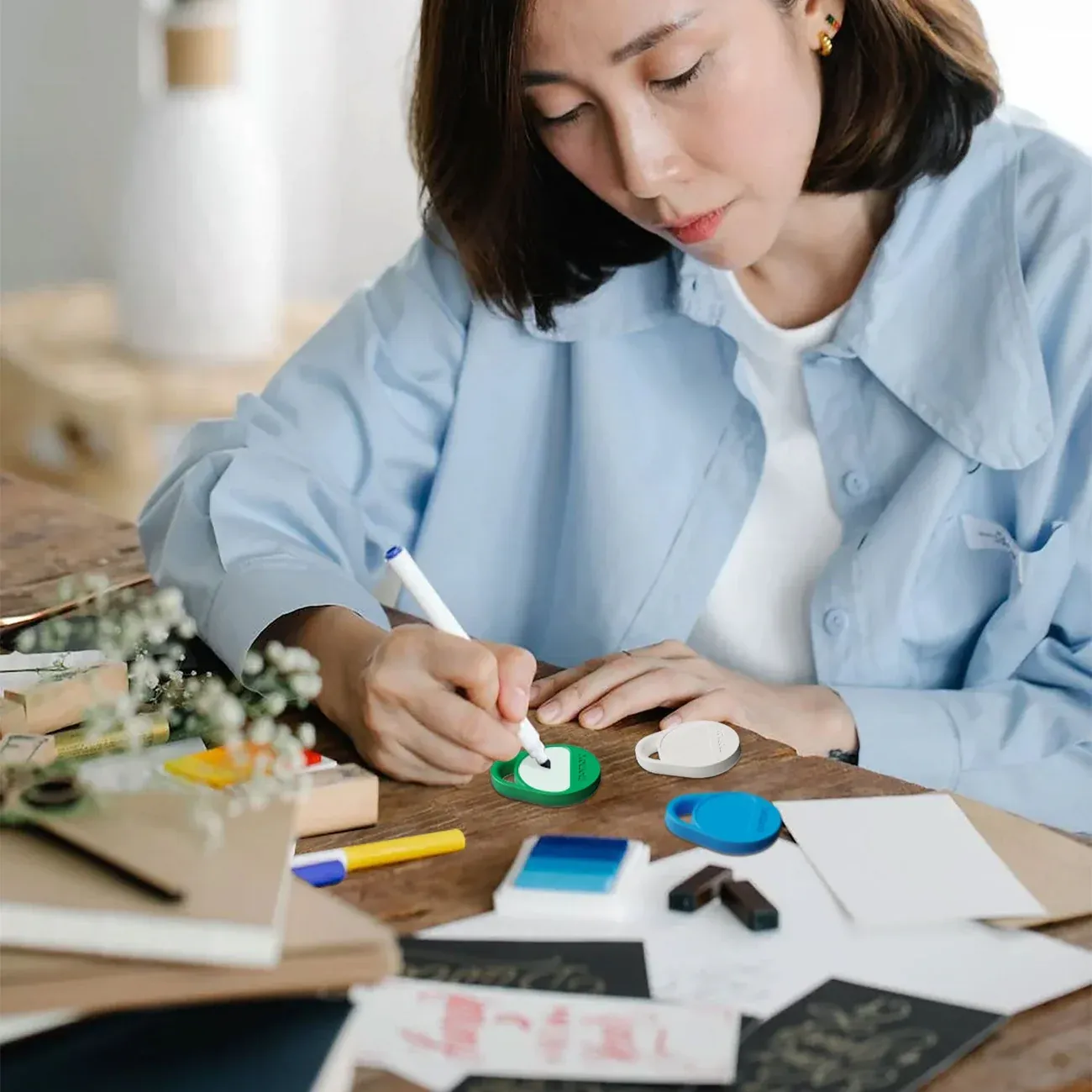 Momax BR10B Pinpop Lite Find My Locator, Blue