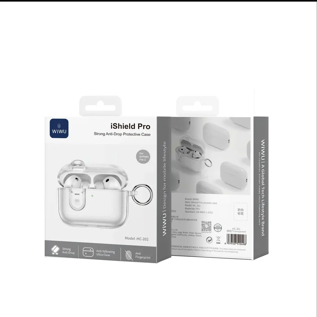 WiWU HC-301 AirPods Pro 3 iShield Pro Anti-Drop Case, Clear