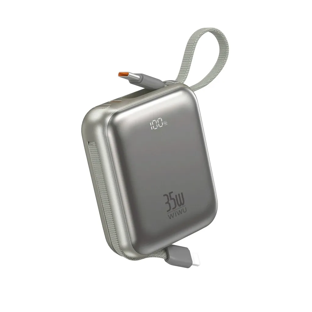 WiWU AS-181 Mini Power Bank 10000mAh, Silver