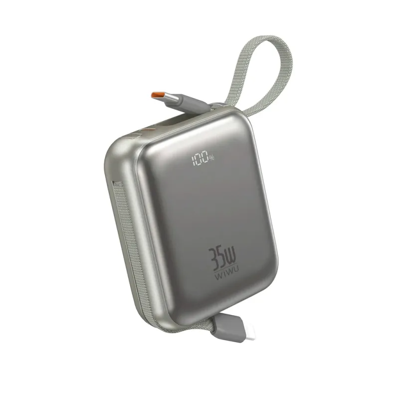 WiWU AS-181 Mini Power Bank 10000mAh, Silver
