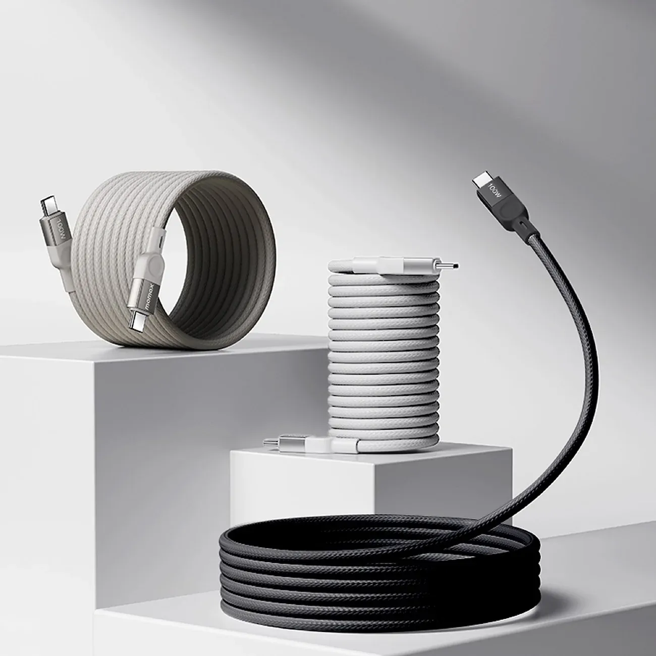 Momax DC35L Mag Link USB-C to USB-C Magnetic Cable, 1M 100W Titanium