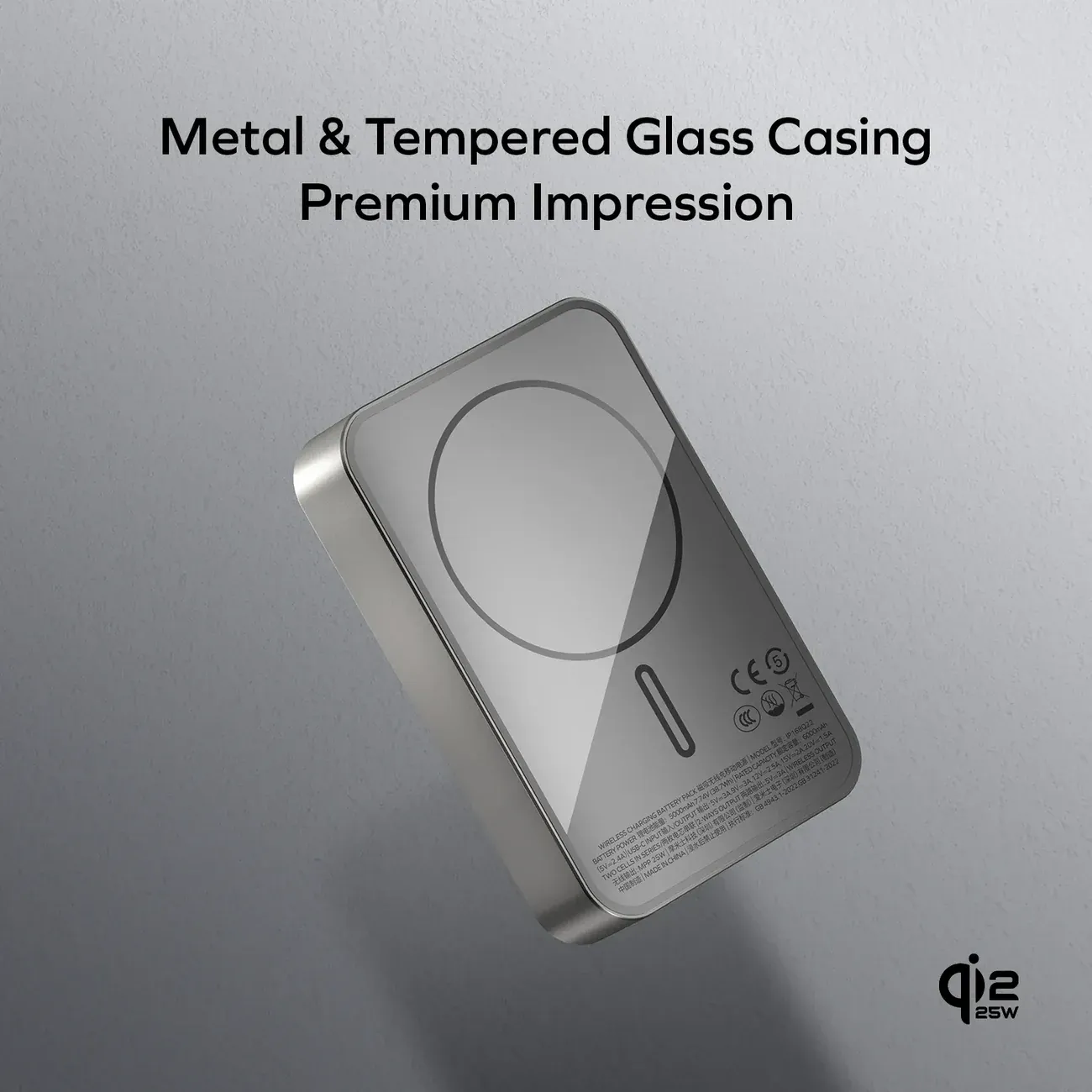 Momax Q.Pass Magnetic Wireless Power Bank 10000mAh, Titanium