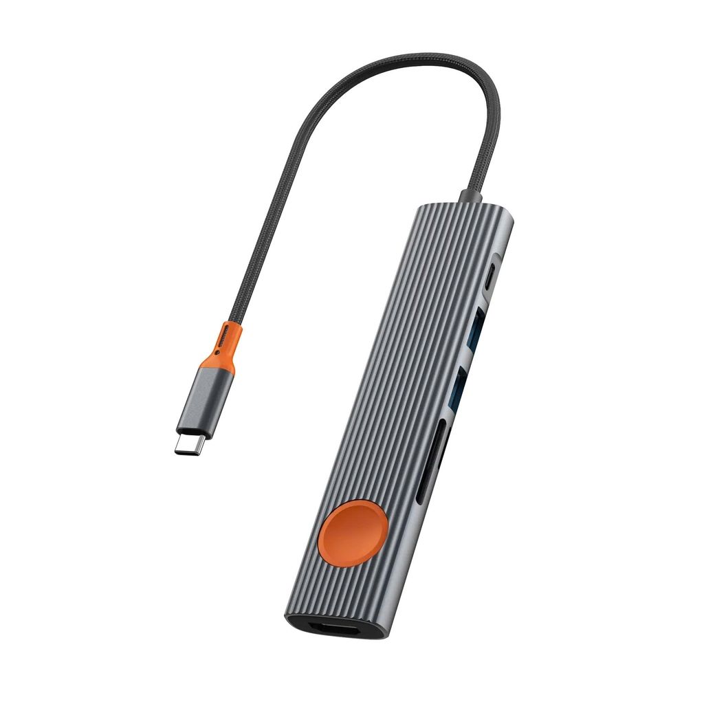 WiWU HB007 Travel 7 in 1 USB-C Hub, Grey